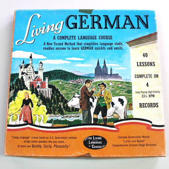 Living German A complete Language Course‎ 1956 Four Vinyl Record Albums - Picture 1 of 7